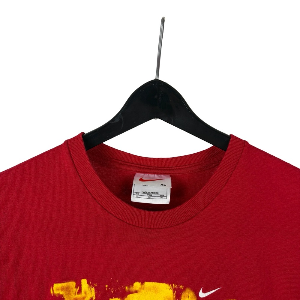 Vintage 90s Nike Trap It Soccer Sports Flame White Tag Red Shirt Size L - Picture 4 of 8